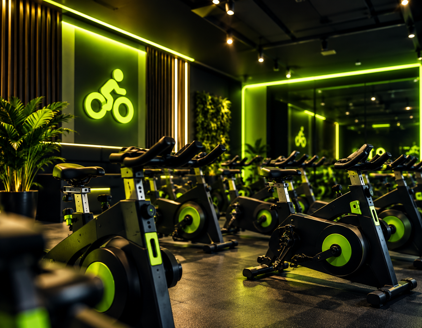 Interior do estúdio de Spinning